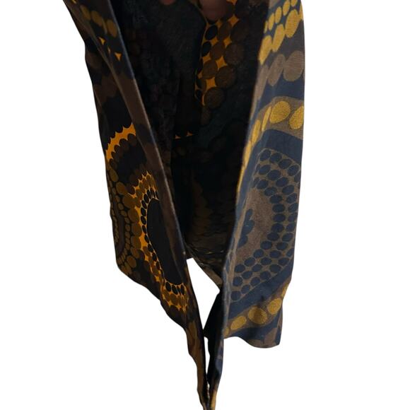 Vintage Brown Yellow Abstract Shift Dress Womens Sz Small Sleeveless Maxi Earthy - Picture 12 of 15